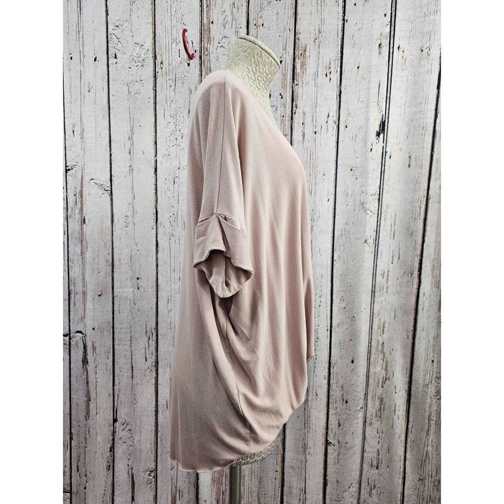 EXCUSE ME I HAVE TO GO BE AWESOME Women's L Mauve Surplice Blouse Shirt Top EUC - Picture 4 of 8